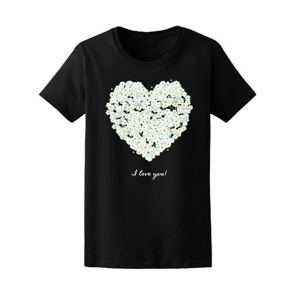 Watercolor Flower Heart Love You Tee Women's -Image by Shutterstock
