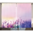 thumbnail image 1 of Ambesonne Pink Curtains 2 Panel Set, Lavender Violet Flowers, 108" x 90", Lilac Purple, 1 of 3