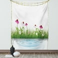 thumbnail image 1 of Watercolor Flower Home Decor Tapestry, Coneflower by the Lake Water Sea Fall Hand Drawn Horizontal Print, Wall Hanging for Bedroom Living Room Dorm Decor, 40W X 60L Inches, Multi, by Ambesonne, 1 of 2