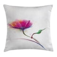 thumbnail image 1 of Watercolor Flower Home Decor Throw Pillow Cushion Cover, Simplistic Poppy Design Purity and Grace Symbol Splattered Image, Decorative Square Accent Pillow Case, 24 X 24 Inches, Fuchsia, by Ambesonne, 1 of 2