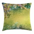 thumbnail image 1 of Watercolor Flower Home Decor Throw Pillow Cushion Cover, Spring Foliage with Leaves Hand Drawn Aesthetic Inspiring Picture, Decorative Square Accent Pillow Case, 20 X 20 Inches, Green, by Ambesonne, 1 of 2