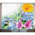 thumbnail image 1 of Ambesonne Floral Curtains 2 Panel Set, Spring Blossom, 108" x 90", Multicolor, 1 of 3