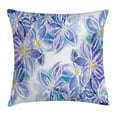 thumbnail image 1 of Watercolor Flower House Decor Throw Pillow Cushion Cover, Spring Season Blossoms Mother Earth Petals Bouquet Design, Decorative Square Accent Pillow Case, 24 X 24 Inches, Blue Yellow, by Ambesonne, 1 of 2