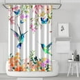 thumbnail image 1 of Watercolor Flower Hummingbird Shower Curtain for Bathroom Set Modern Floral Bird Home Bathtub Decor with 12 Hooks Washable Durable Polyester Fabric 72"x72", 1 of 4