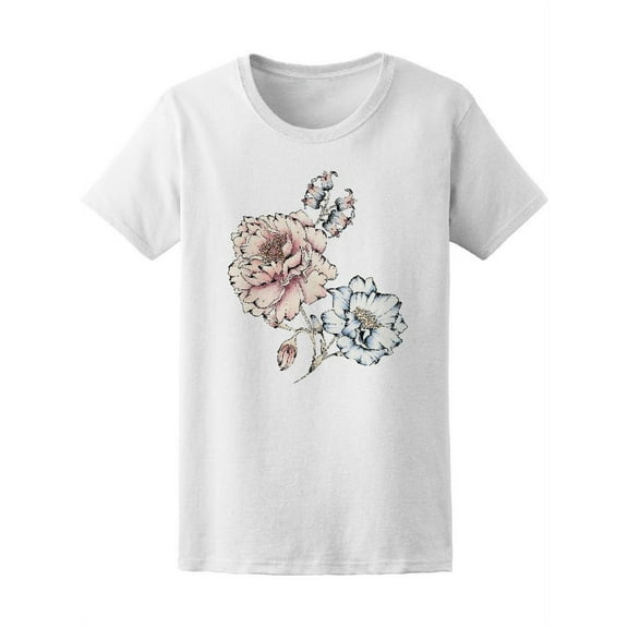 Watercolor Flower Illustration Tee Women's -Image by Shutterstock