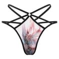thumbnail image 1 of Watercolor Flower Open Type Women's Panties Crotch Opening G-strings Thongs Lingeries Underwear, 1 of 7
