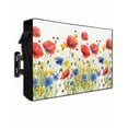 thumbnail image 1 of Watercolor Flower Outdoor TV Cover 52 to 55 Inch Weatherproof, Patriotic Red Blue Poppy Floral 600D Oxford TV Covers with Waterproof Zipper, Outside Flat TV Screen Protector Size 52"W x 19"H x 4.5"D, 1 of 7