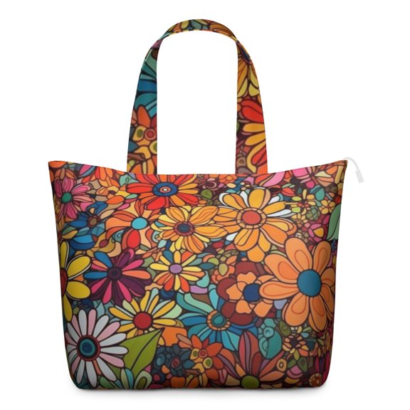 Watercolor Flower Pattern Carry-On Bag Artistic Floral Weekender Tote, Lightweight, , Multiple Pockets for Women