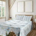 thumbnail image 1 of Ambesonne Pastel Fitted & Top Sheet Set with Shams, Chamomiles Art, Blue Yellow White, 1 of 4