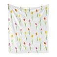 thumbnail image 1 of Watercolor Flower Soft Flannel Fleece Blanket, Colorful Tulips Pattern Country Style Floral Design Watercolor Effect Art, Cozy Plush for Indoor and Outdoor Use, 50" x 60", Multicolor, by Ambesonne, 1 of 5