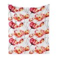 thumbnail image 1 of Watercolor Flower Soft Flannel Fleece Blanket, Shaded Large Poppy and Tulip Flower Painting Spring Blooms Season, Cozy Plush for Indoor and Outdoor Use, 60" x 80", Red White Orange, by Ambesonne, 1 of 6