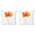 thumbnail image 1 of Ambesonne Nature Throw Pillow Cover 2 Pack, Romantic Poppy, 24", White Orange, 1 of 6