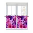 thumbnail image 1 of Watercolor Flowers 2 Panel Kitchen Curtains for Small Windows, Spring Floral Country Pink Purple Bathroom Tier Curtain, Short Window Treatment for Bedroom/Living Room 55"x36", 1 of 6