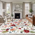 thumbnail image 1 of Watercolor Flowers Area Rug 5x8 Washable Rug Non Slip Farmhouse Spring Floral Botanical Large Area Rug Soft Stainresistant Indoor Floor Carpet for Living Room Bedroom Home Office Dining Room Nursery, 1 of 8