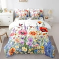 thumbnail image 1 of Watercolor Flowers Bed in a Bag Queen Comforter Set 7 Piece,Jungle Plant Bedding Sets,Boho Floral Sheet Set with Comforter Botanical Leaves Bed Set,Country Butterfly Rustic Home Decor, 1 of 5