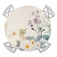 thumbnail image 1 of Watercolor Flowers Beige Round Fitted Tablecloth with Elastic Edge, Waterproof Table Cloth Table Cover for 45"-54" Tables, Spring Summer Retro Botanical Tablecloths for Dining Picnic Indoor Outdoor, 1 of 9