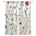 thumbnail image 1 of Watercolor Flowers Blackout Curtains for Bedroom/Living Room, Thermal Insulated Kitchen Curtains, Spring Pastoral Botanical Floral Grommet Darkening Window Treatment Drapes 52"x84"x2, 1 of 8