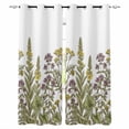 thumbnail image 1 of Watercolor Flowers Blackout Curtains for Bedroom, Vintage Country Floral Leaves Spring Thermal Insulated Kitchen Drapes with Grommets, Light Blocking Window Treatment, 2 Panels 52" x 84", 1 of 7