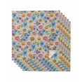 thumbnail image 1 of Watercolor Flowers Cloth Napkins Set of 6 Reusable Dinner Napkins, Spring Floral Daisy Plants Country Beige Cocktail Napkin Washable Table Napkins for Wedding/Holiday Party/Baby Shower 20"x20", 1 of 7