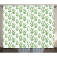 thumbnail image 1 of Ambesonne Flower Curtains 2 Panel Set, Watercolor Cactus Plant, 108" x 90", Fern Green Pink, 1 of 3
