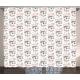 thumbnail image 1 of Ambesonne Flower Curtains 2 Panel Set, Doodle Modern Peony, 108" x 108", Charcoal Grey Blush, 1 of 3
