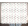 thumbnail image 1 of Ambesonne Flower Curtains 2 Panel Set, Pastel Plumeria, 108" x 63", Pale Pink Pale Green, 1 of 3