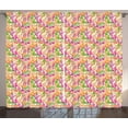 thumbnail image 1 of Ambesonne Flower Curtains 2 Panel Set, Hawaiian Jungle Flora, 108" x 108", Multicolor, 1 of 3