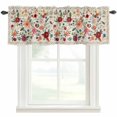 thumbnail image 1 of Watercolor Flowers Farmhouse Short Window Curtain Valances, Rustic Spring Floral Botanical Beige Rod Pocket Kitchen Valances for Living Room Bedroom Bathroom Cafe 42" x 18", 1 of 8