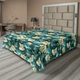 thumbnail image 1 of Ambesonne Watercolor Flowers Flat Bedding Sheet Soft Top Sheet, Cottagecore Art, Queen, Seafoam and Forest Green, 1 of 1
