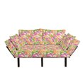 thumbnail image 1 of Watercolor Flowers Futon Couch, Tropical Vibrant Exotic Island Plants Jungle Hawaiian Forest Blossoms, Daybed with Metal Frame Upholstered Sofa for Living Dorm, Loveseat, Multicolor, by Ambesonne, 1 of 4
