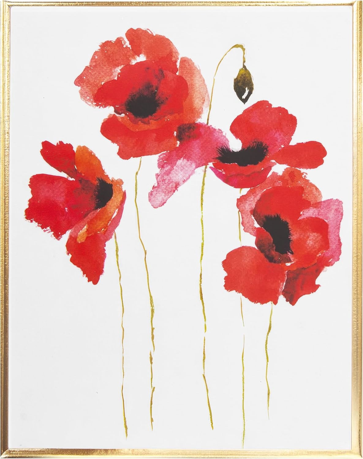 Watercolor Flowers Greeting Cards | 20 Pack | All Occasion Blank Note Cards with Envelopes | 4 Assorted Floral Designs with Gold Foil Borders | Boxed Set for Personalized Notes | 4.25" x 6"