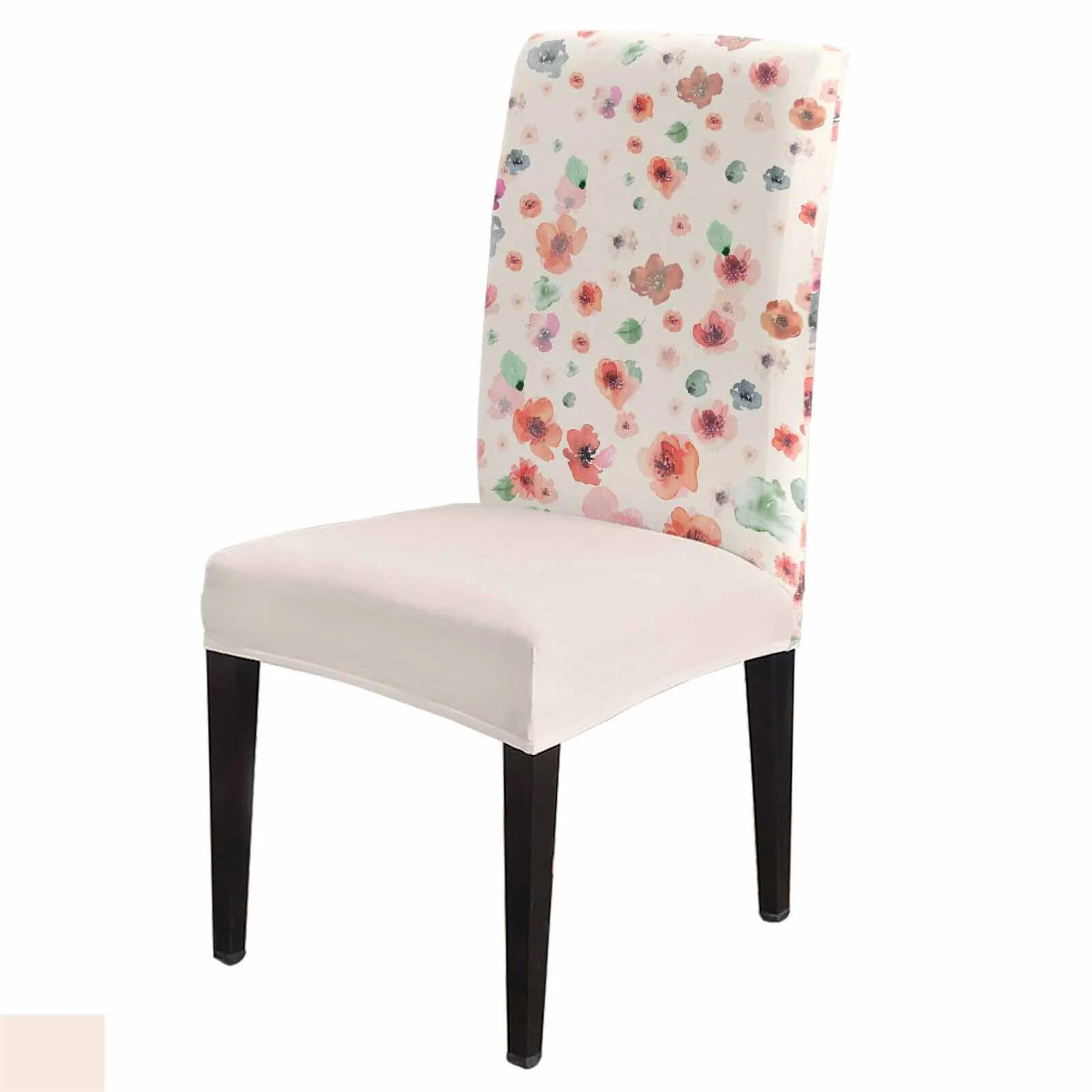 Watercolor Flowers Hand Painted Chair Cover Set Kitch Stretch Spandex