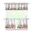 thumbnail image 1 of Watercolor Flowers Kitchen Curtains and Valances Set - 3 Piece Kitchen Curtains Sets with Valance for Windows Rod Pocket Machine Washable Kitchen Decor Decorations (54"x18"+2x27.5"x24"), 1 of 6