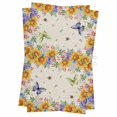 thumbnail image 1 of Watercolor Flowers Kitchen Towels Set of 2, Water Absorbent Dish Towel, Spring Sunflowers Daisy Butterflies Beige Decorative Hand Towels - Quick Drying Cloth for Cooking Baking, 18x28 Inch, 1 of 8