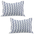 thumbnail image 1 of Watercolor Flowers Knitted Quilt Pillowcover Set of 2, Cornflower Feng Shui Style Blossom Shabby Art, Standard Queen Pillow Sham Bedroom, 30" x 20", Violet Blueest Green, by Ambesonne, 1 of 1