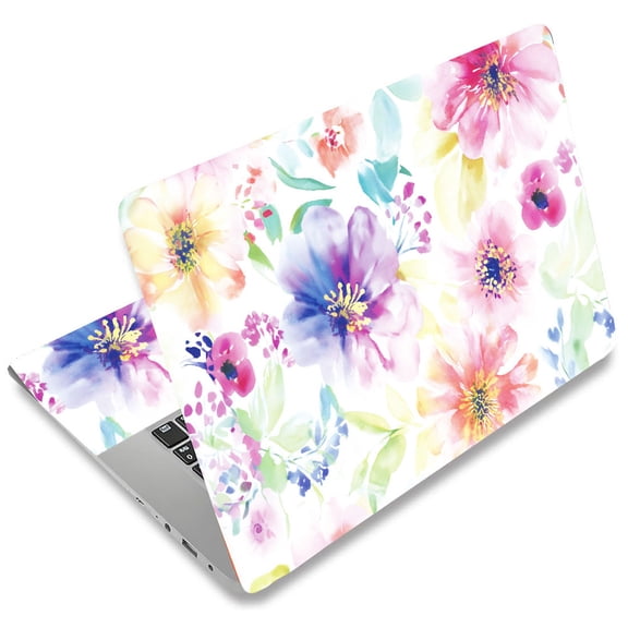 Watercolor Flowers Laptop Skin Sticker Decal Laptops Notebook Skin Sticker 12 13 13.3 14 15 15.4 15.6 Inches Stickers Notebook Protector Pink Purple