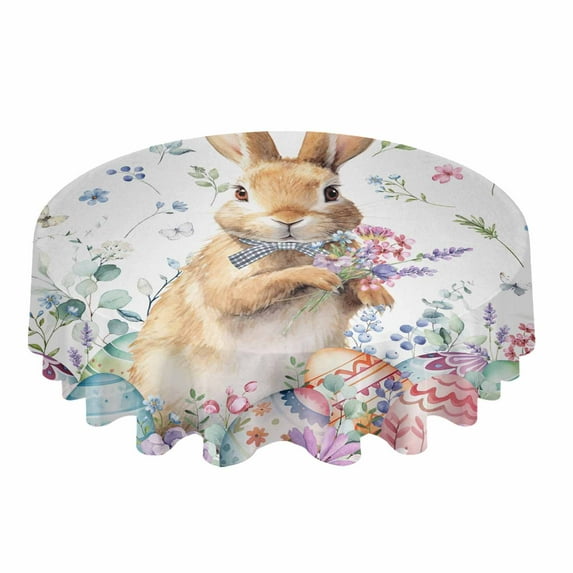 Watercolor Flowers Leaves Vintage Round Table Cloth Waterproof Wedding Holiday Tablecloth Coffee Table Decor Table Cover