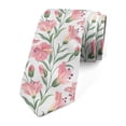 thumbnail image 1 of Watercolor Flowers Necktie, Flourishing Wild Blooms, Dress Tie, 3.7", Reseda Green Pale Pink, by Ambesonne, 1 of 3