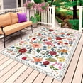 thumbnail image 1 of Watercolor Flowers Outdoor Rug 4x6 Ft, Non Slip Washable Area Rug, Farmhouse Spring Floral Botanical Patio Rugs Carpet Runner, Large Floor Mat for Indoor/Outdoor Deck Porch Camping, 1 of 8