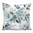 thumbnail image 1 of Watercolor Flowers Pillow Covers 26x26 Inch Decorative Throw Pillow Cover, Spring Floral Leaves Botanical Blue Sofa Pillowcases Accent Cushion Case Home Decor Bedroom Living Room, 1 of 6
