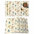thumbnail image 1 of Watercolor Flowers Placemats Set of 12 Farmhouse Wild Floral Plants Place Mats Indoor Wipeable Table Mats Washable Cloth Dining Table Placemats for Kitchen Holiday Party Home Decor 13x19 Inch, 1 of 9