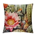 thumbnail image 1 of Watercolor Flowers Roses and Cactus Throw Pillow CoversExotic Natural Vintage Cactus succulent in boho style Decorative Throw Pillowcase for Sofa Bedroom Cushion Home Decor, 1 of 5