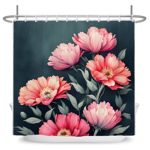 Watercolor Flowers Shower Curtain Bathroom Curtain Art Floral Girl Waterproof Fabric Bath Curtains Room Decor Curtain With