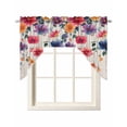 thumbnail image 1 of Watercolor Flowers Swag Valances for Windows, Small Curtains Drapes, Country Pastel Spring Vine Florals Kitchen Window Curtains Over Sink Window Treatment Valance for Bedroom/Bathroom 56"x36", 1 of 5