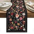 thumbnail image 1 of Watercolor Flowers Table Runner - 48 Inch Long, Kitchen Dining Table Runner Dresser Scarves, Farmhouse Floral Vintage Black Farmhouse Decor for Coffee Tables Wedding Party Banquet, 1 of 8