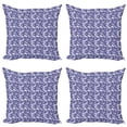 thumbnail image 1 of Ambesonne Flower Throw Pillow Cover 4 Pack, Classic Feminine Rose, 20", Violet Blue, 1 of 2