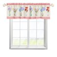 thumbnail image 1 of Watercolor Flowers Vase Plaids Kitchen Valance Curtain 54''x18'' Hydrangea Tulip Lavender Poppy Window Topper Treatments for Kids Toddler Nursery Bedroom Living Room Bathroom Farmhouse, 1 of 7