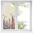 thumbnail image 1 of Watercolor Flowers Window Privacy Film, Retro Botanical Blooms Floral Butterfly Static Cling UV Sun Blocking Heat Control Window Tint Day and Night, Non-Adhesive One Way Privacy Cover 17.7''x39.3'', 1 of 7