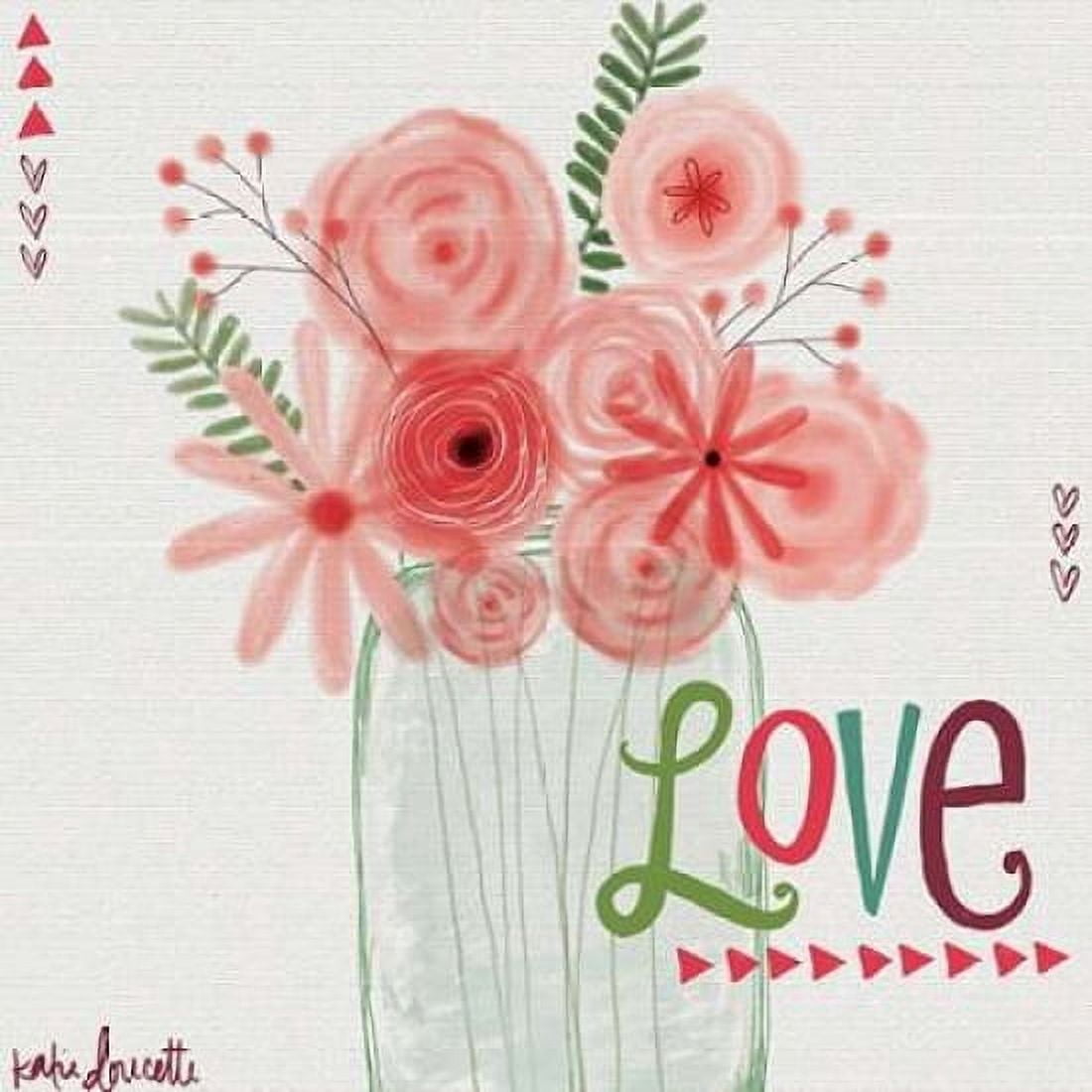 Watercolor Flowers in Jar Canvas Art - Katie Doucette (24 x 24)