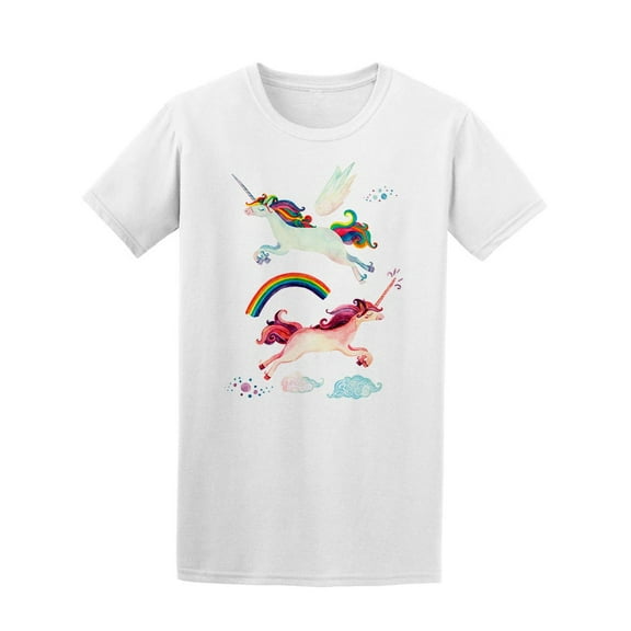 Watercolor Flying Unicorn T-Shirt Men -Image by Shutterstock, Male XX-Large
